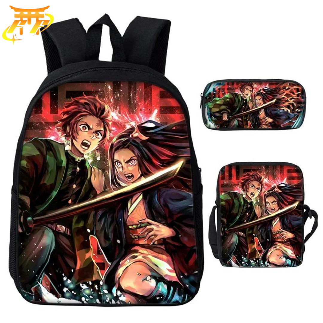  Kamado Rucksack mit Federmäppchen und Tasche- Demon Slayer™