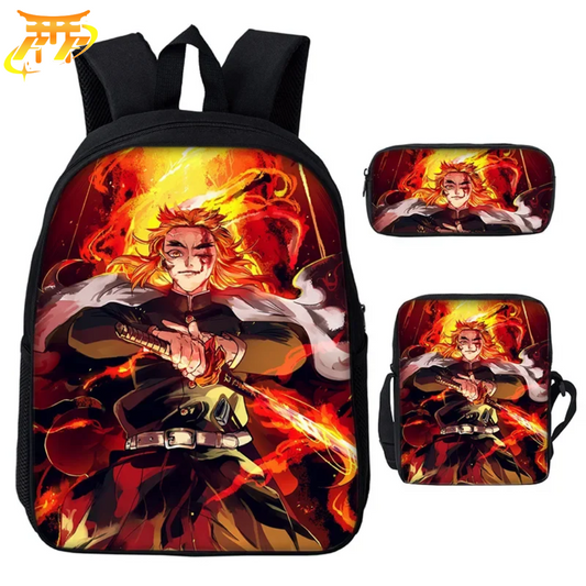 Rengoku Rucksack mit Federmäppchen und Tasche - Demon Slayer™