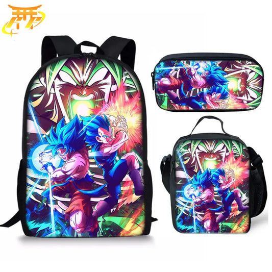 Goku x Vegeta VS Broly Rucksack mit Federmäppchen