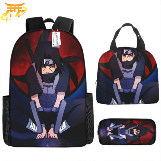 Itachi Uchiwa Rucksack avec Federmäppchen et Tasche