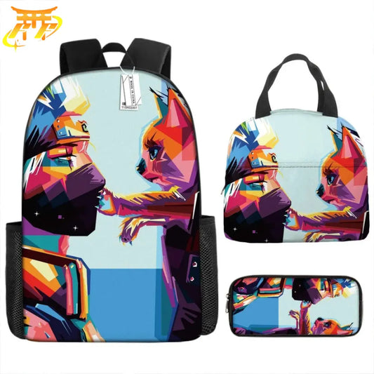 Kakashi x Kurama Pop Art Rucksack mit Federmäppchen