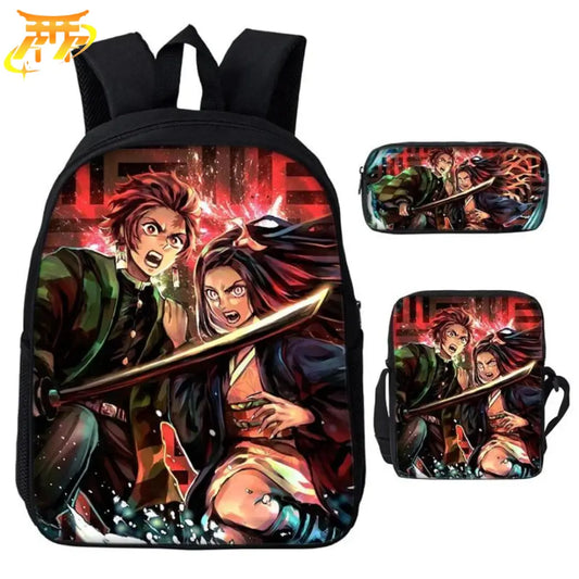 Kamado Rucksack mit Federmäppchen und Tasche- Demon Slayer™