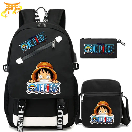 Logo Rucksack mit Federmäppchen und Tasche - One Piece™