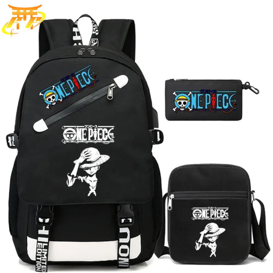 Monkey D. Luffy Rucksack mit Federmäppchen und Tasche