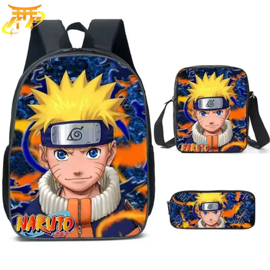 Naruto Genin Rucksack mit Federmäppchen und Tasche