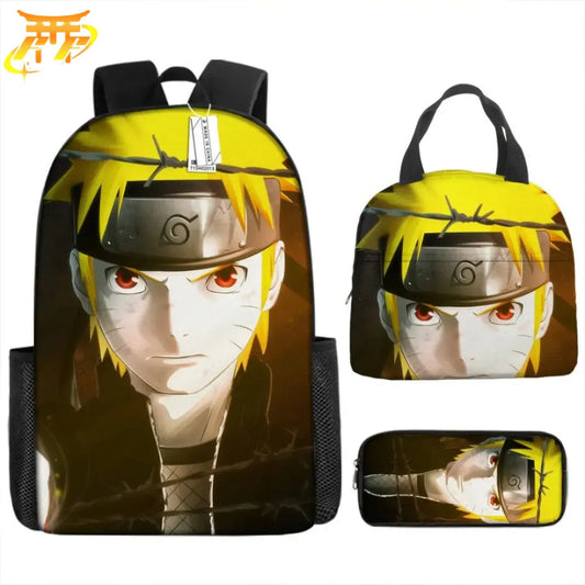 Naruto Shunin Rucksack mit Federmäppchen und Tasche