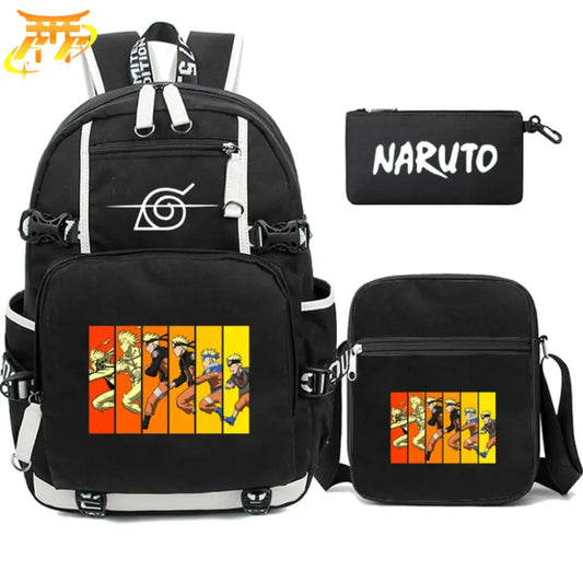 Naruto Uzumaki Rucksack mit Federmäppchen und Tasche