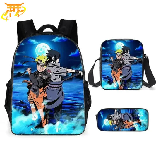 Naruto x Sasuke Rucksack mit Federmäppchen und Tasche