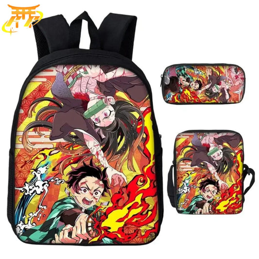 Nezuko x Tanjiro Kamado Rucksack mit Federmäppchen