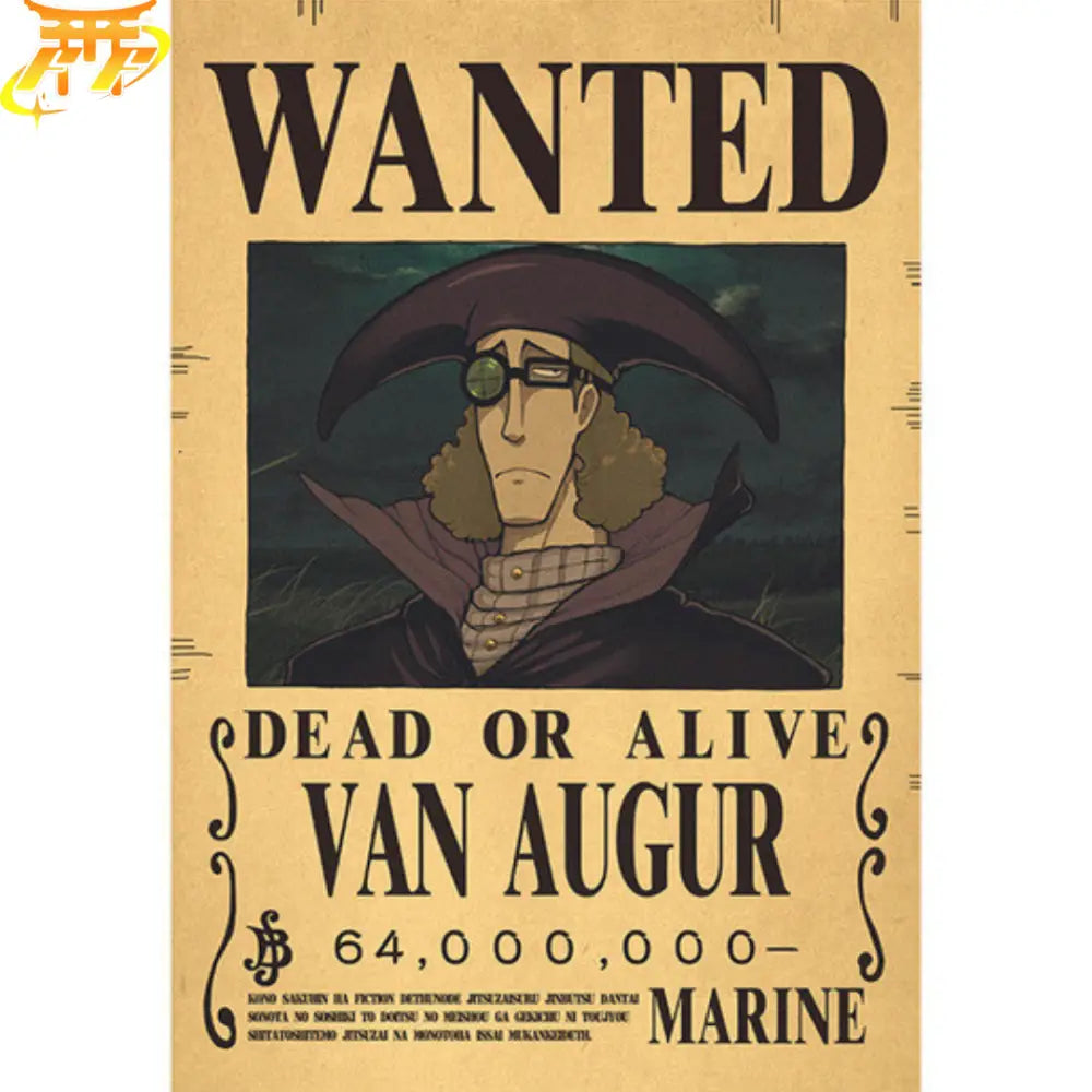 Wanted Van Augur Poster – One Piece™