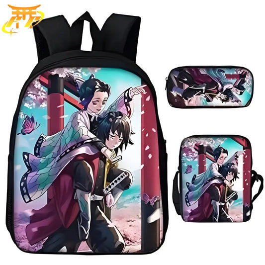 Shinobu x Giyu Rucksack mit Federmäppchen und Tasche