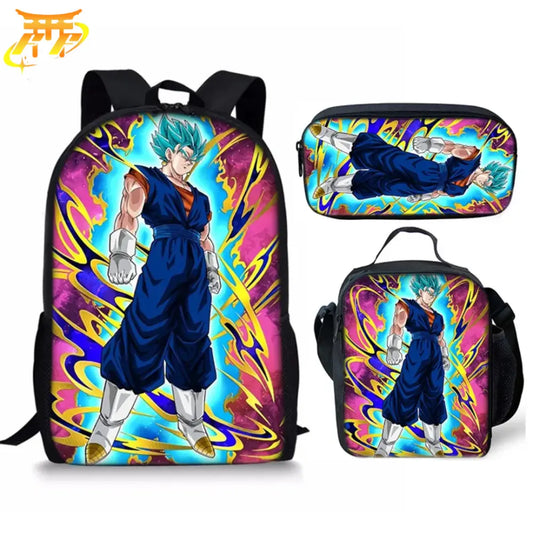 Super Vegeto Rucksack mit Federmäppchen und Tasche