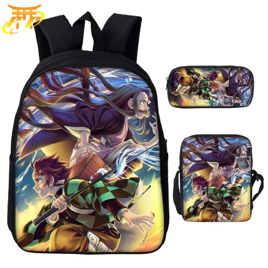 Tanjiro & Nezuko Kamado Rucksack mit Federmäppchen