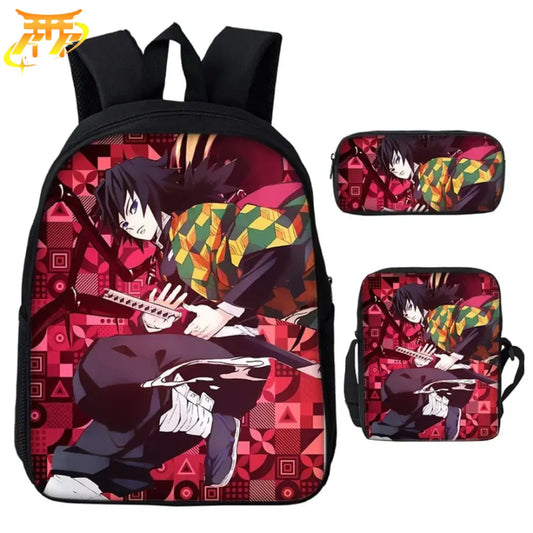 Tomioka Giyu Rucksack mit Federmäppchen und Tasche - Demon