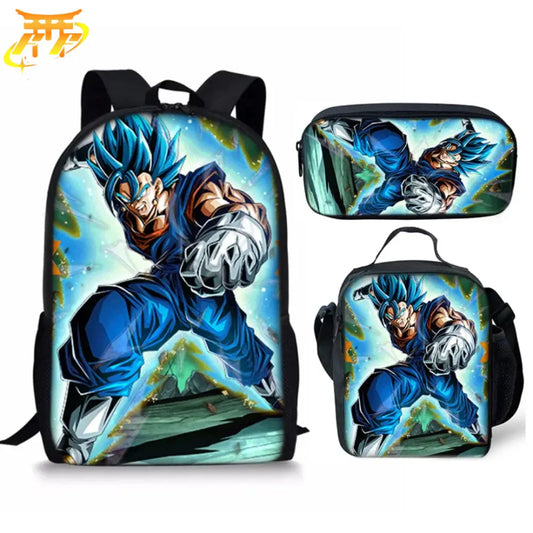 Vegeto Rucksack mit Federmäppchen und Tasche - Dragon Ball