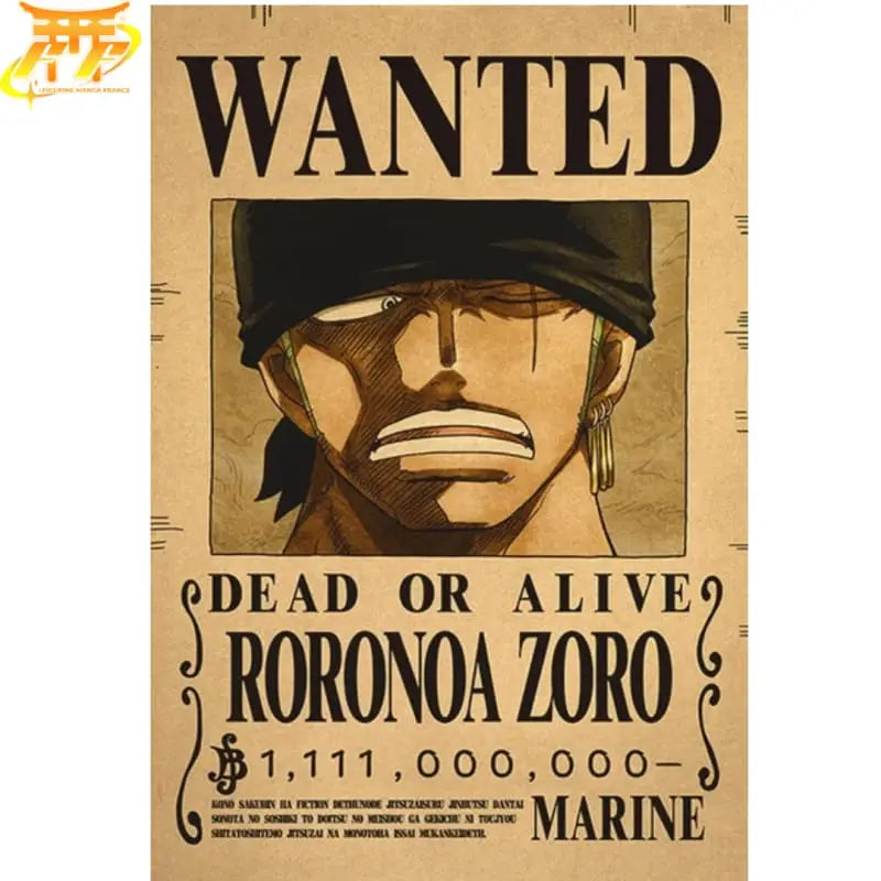 Wanted Roronoa Zoro „Post Wano“ Poster – One Piece™