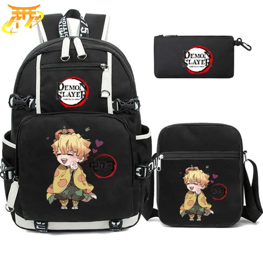 Zenitsu Rucksack mit Federmäppchen und Tasche - Demon